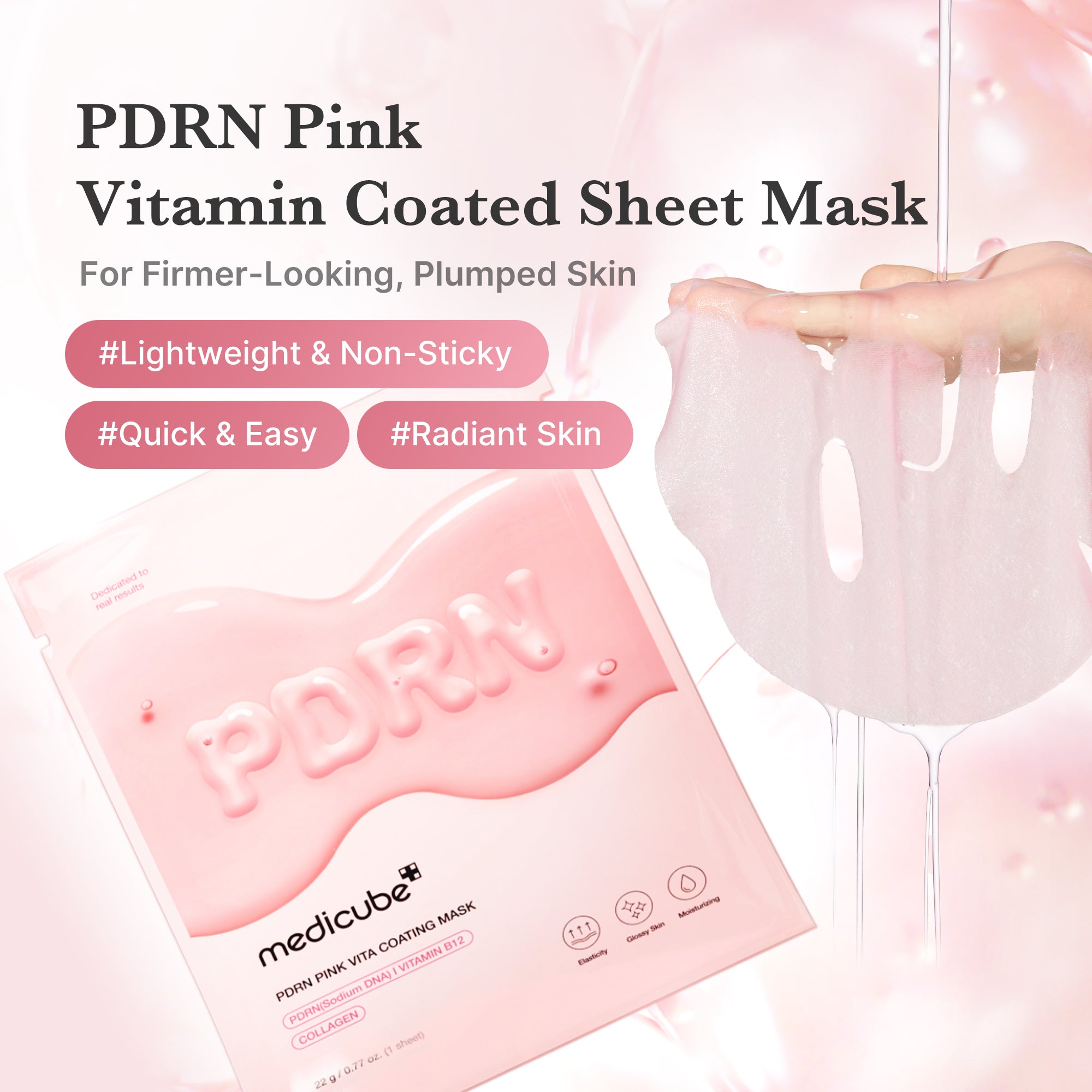 máscara de folha de revestimento pdrn pink vita