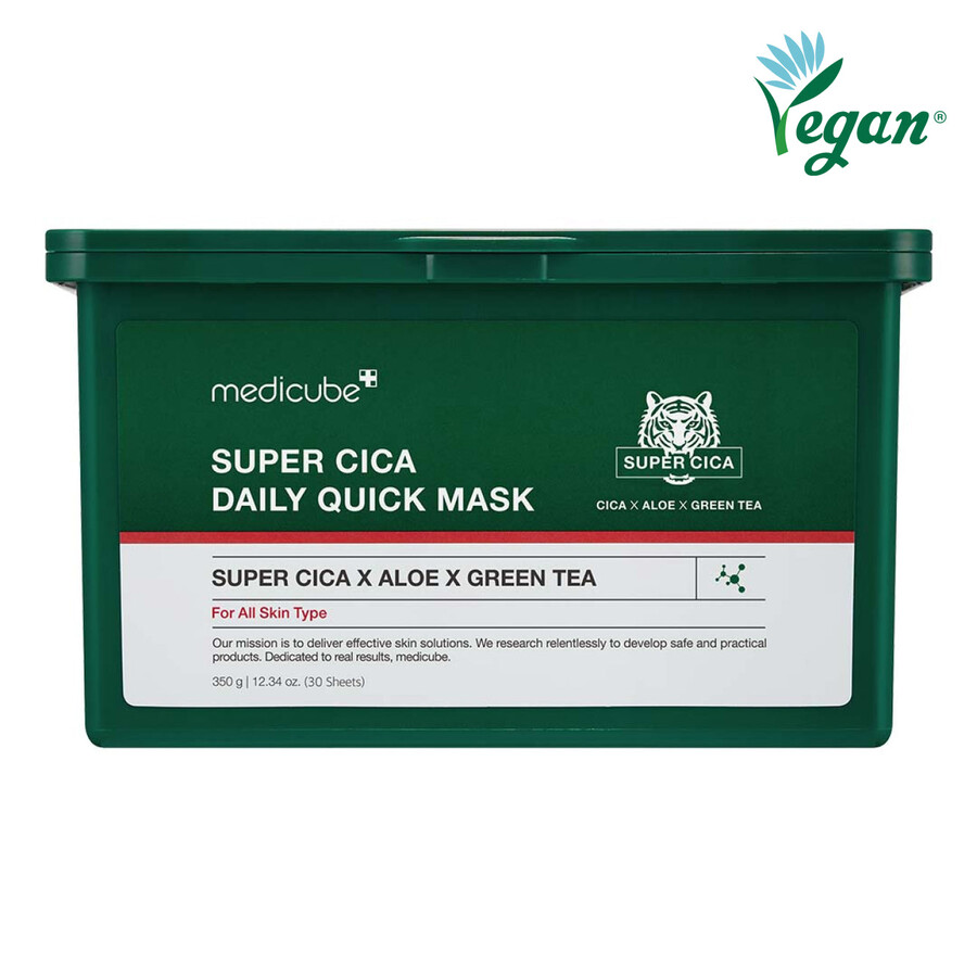 máscaras faciais diárias rápidas medicube super cica