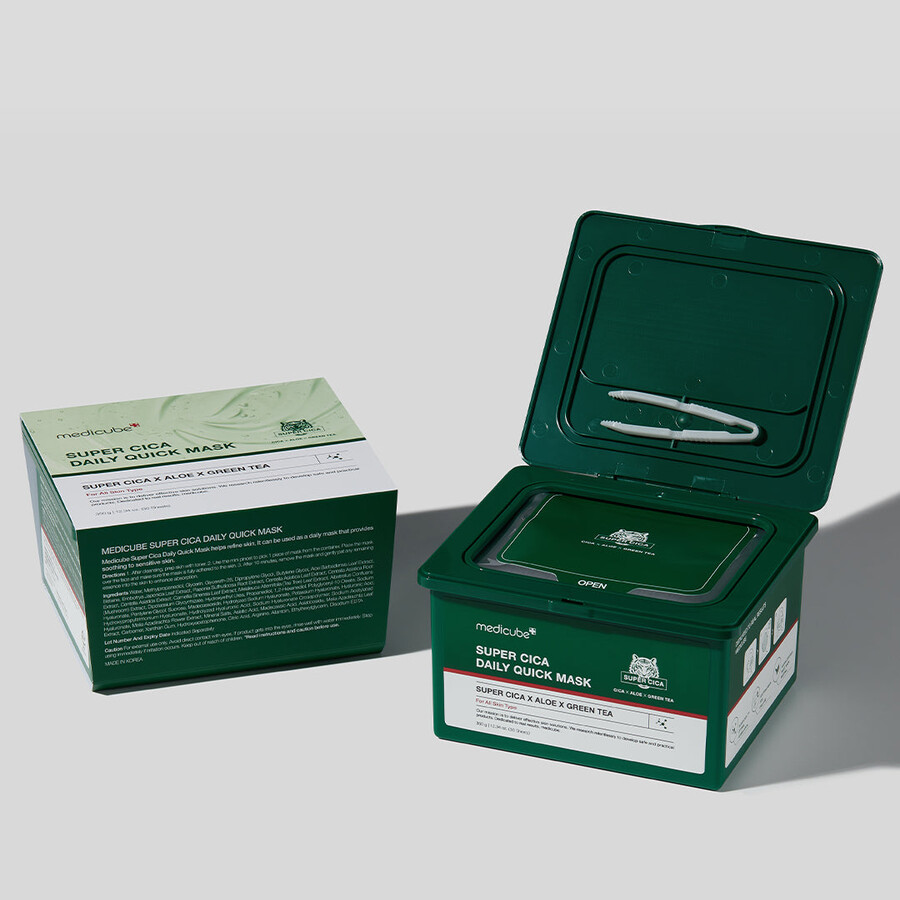 máscaras faciais diárias rápidas medicube super cica