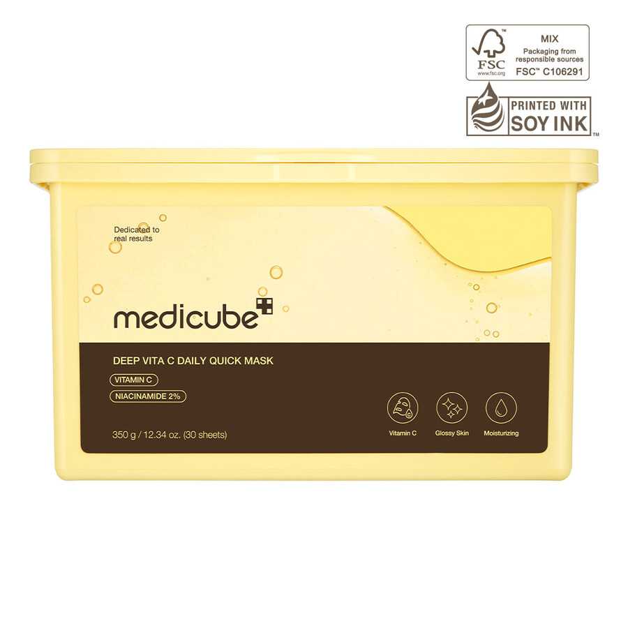 máscaras faciais diárias rápidas medicube deep vita c