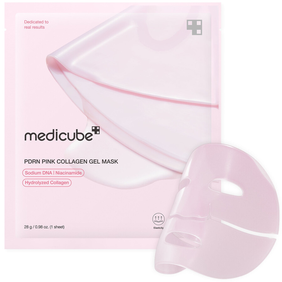 máscara de gel de colágeno rosa pdrn com salmão da medicube