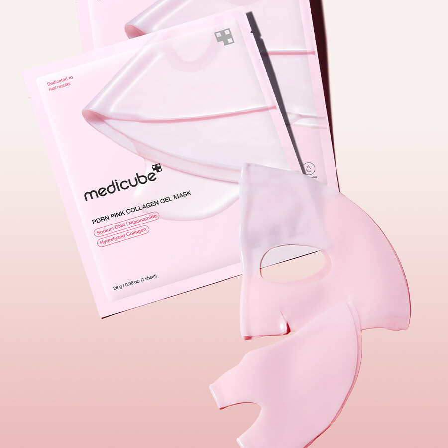 máscara de gel de colágeno rosa pdrn com salmão da medicube