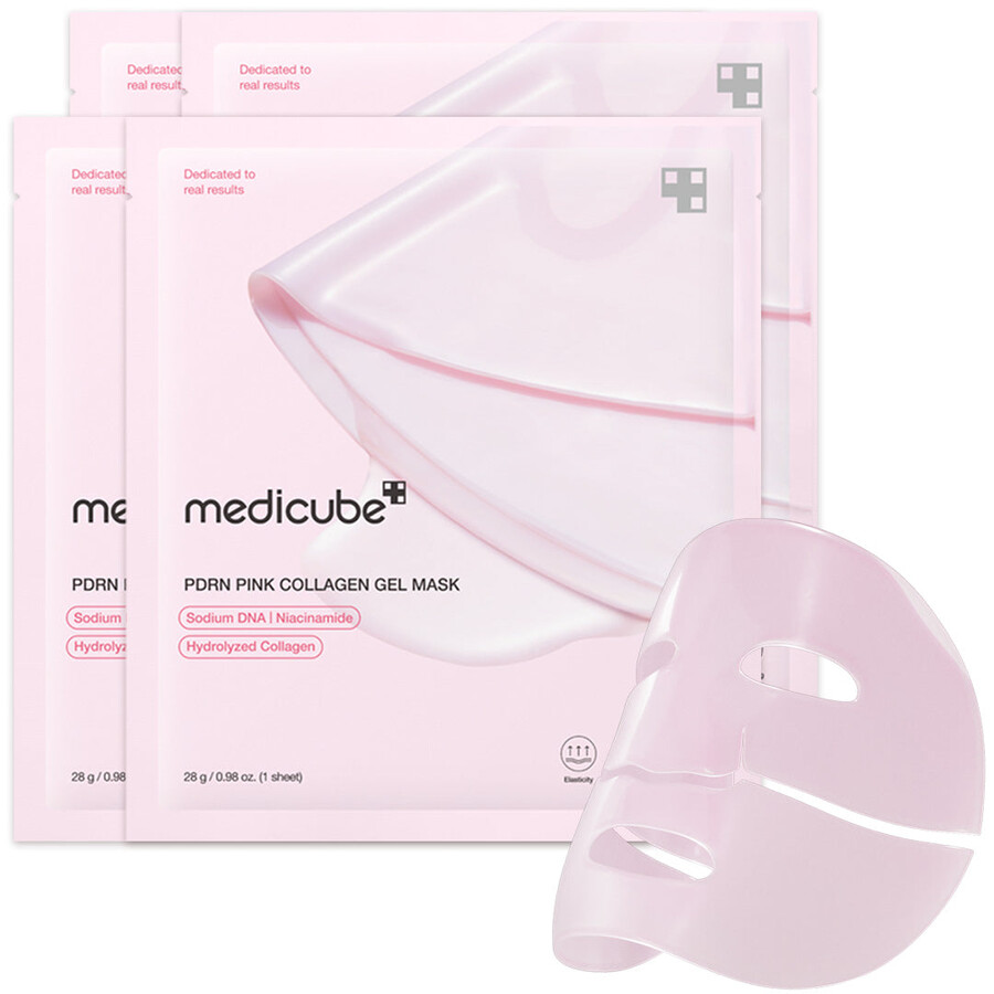 máscara de gel de colágeno rosa pdrn com salmão da medicube