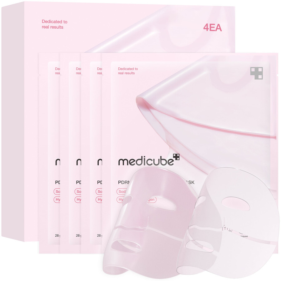 máscara de gel de colágeno rosa pdrn com salmão da medicube