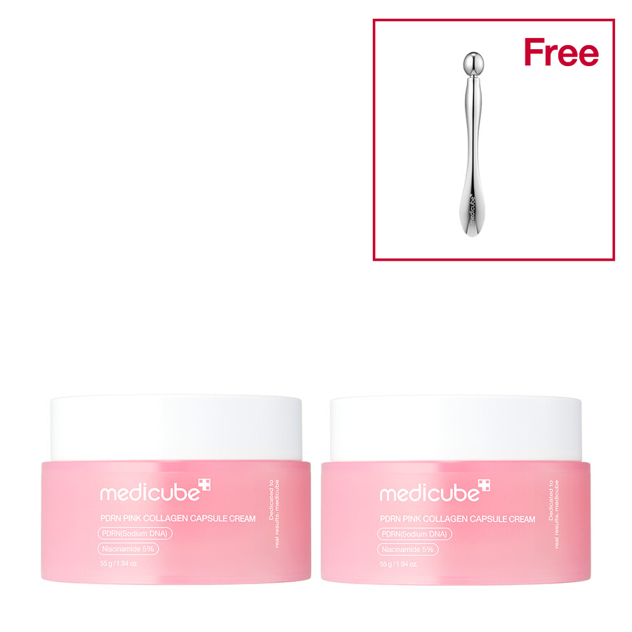 creme de cápsulas de colágeno rosa medicube pdrn