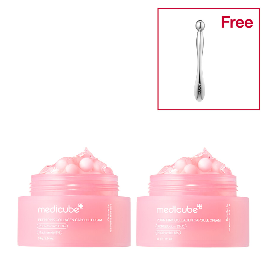 creme de cápsulas de colágeno rosa medicube pdrn