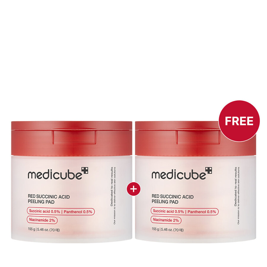 almofadas medicube vermelhas com ácido succínico e pantenol