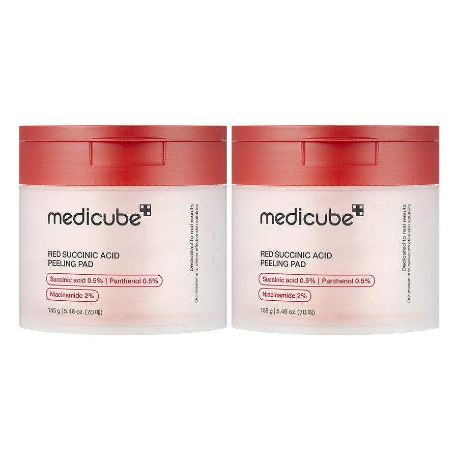 almofadas medicube vermelhas com ácido succínico e pantenol