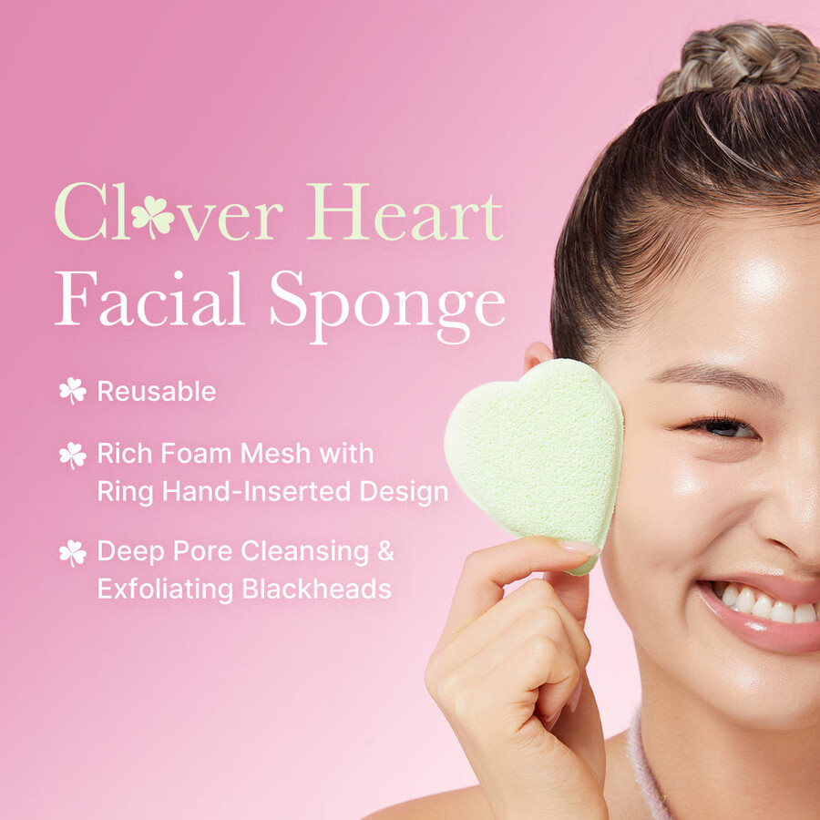 esponja facial medicube clover heart